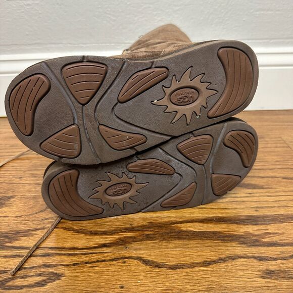 UGG Whitley Tall Brown Suede Boots Lace Up Sheepskin Wool Lining Size 7 Clean - Picture 5 of 9